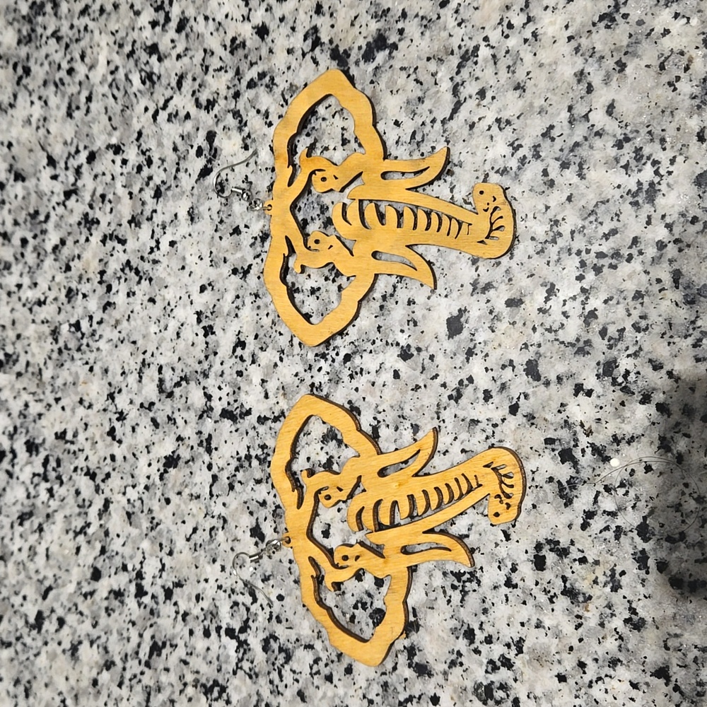 Elephant Earrings (wooden) 3 colors